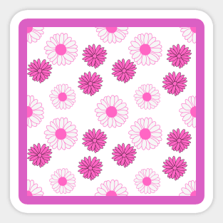 Pink Daisies Pattern Sticker